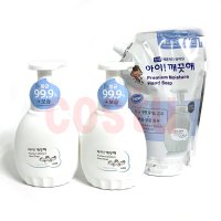 아이깨끗해 프리미엄 핸드워시 힐링코튼 450mlx2+리필 600ml 거품비누