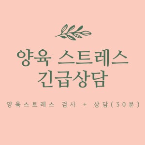 [양육스트레스상담] 양육스트레스검사 + 비대면양육상담(30분)