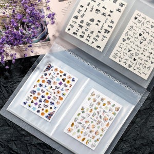 바르나 네일 스티커북 1개, 스티커 앨범 보관함 정리 케이스 정리함 클리어 수납