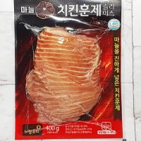 노랑오리 마늘치킨훈제 슬라이스 닭다리살 400g