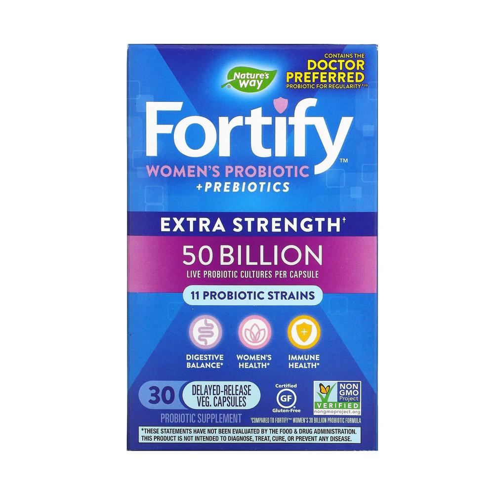 네이쳐스웨이 <b>포티파이 우먼스</b> 프로바이오틱스 프리바이오틱스 엑스트라 <b>500억</b> 30베지캡슐