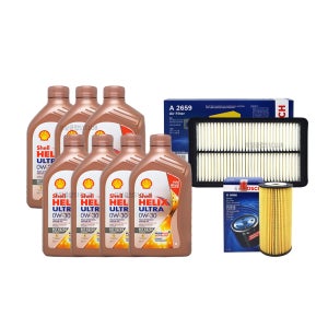 [한국쉘정품]올뉴카니발2.2디젤 엔진오일교환 오일세트 쉘울트라0W30(7L)+필터96-2659