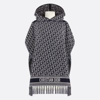 [DIOR] 디올 오블리크 후디 판초 코튼 네이비 블루 OBLIQUE HOODED PONCHO Cotton Navy Blue 14CDO370I901 C540