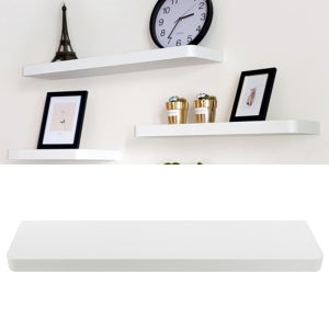 공간활용 거실 주방 벽 원목 나무 인테리어 무지주 선반 800x195x38, 1단, 백색