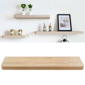 공간활용 거실 주방 벽 원목 나무 인테리어 무지주 선반 800x195x38, 1단, 오크