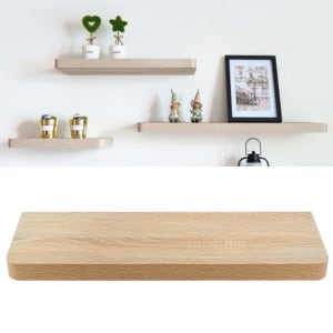 공간활용 거실 주방 벽 원목 나무 인테리어 무지주 선반 600x195x38, 1단, 오크