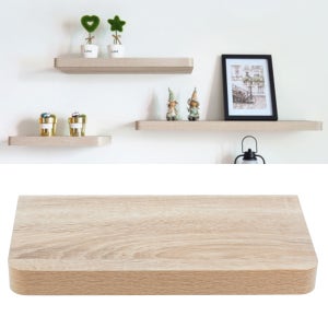 공간활용 거실 주방 벽 원목 나무 인테리어 무지주 선반 400x195x38, 1단, 오크