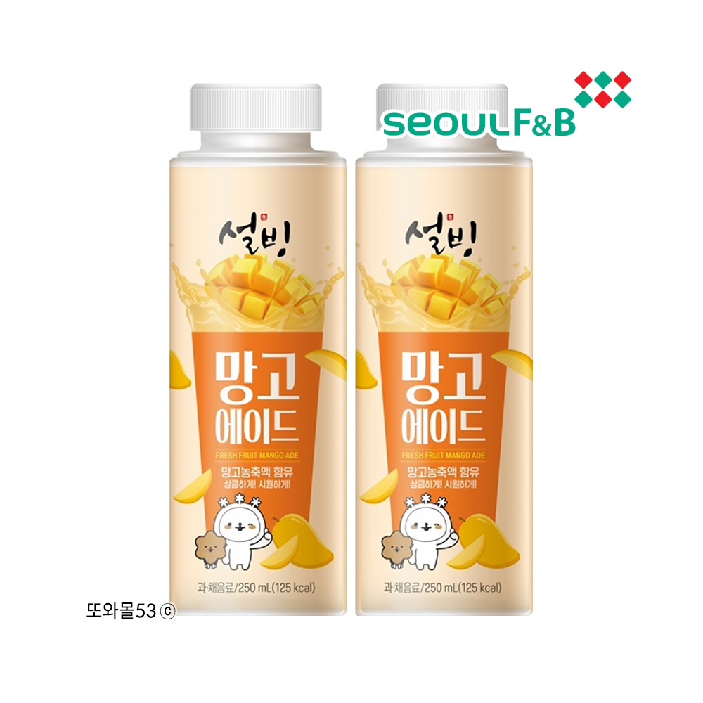 설빙 망고에이드 과즙음료 250ml 12개 1박스