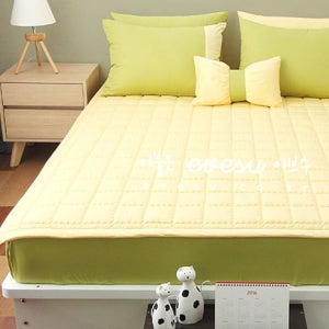 순면 40수 옐로우 침대 누빔 패드 S SS D Q