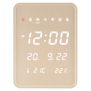 플라이토 루나 데일리 온습도 LED 벽시계 전자달력 집들이 개업식 무소음 벽걸이led시계