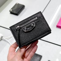 발렌시아가 메탈릭 실버 엣지 클래식 미니 지갑 / BALENCIAGA METALIC SILVER EDGE CLASSIC MINI WALLET BLACK [470059 AQ40N]