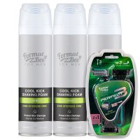 포멀비 면도크림 쉐이빙폼 센서티브 200ml 3개 + 일회용 면도기 3개