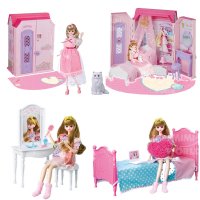 프린세스 미미의 핑크하우스 침실 집 옷장 장난감
