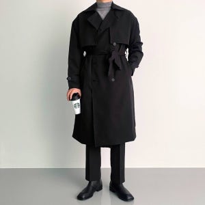 남자트렌치코트 오버핏 롱 남자로브코트