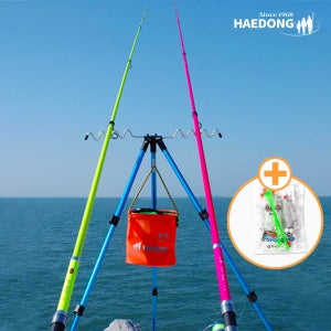 바다 원투낚시대 해동 프로울프2 초보 원투대 방파제 서프 릴대 핑크450