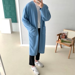 봄 오버핏 남자 롱 가디건