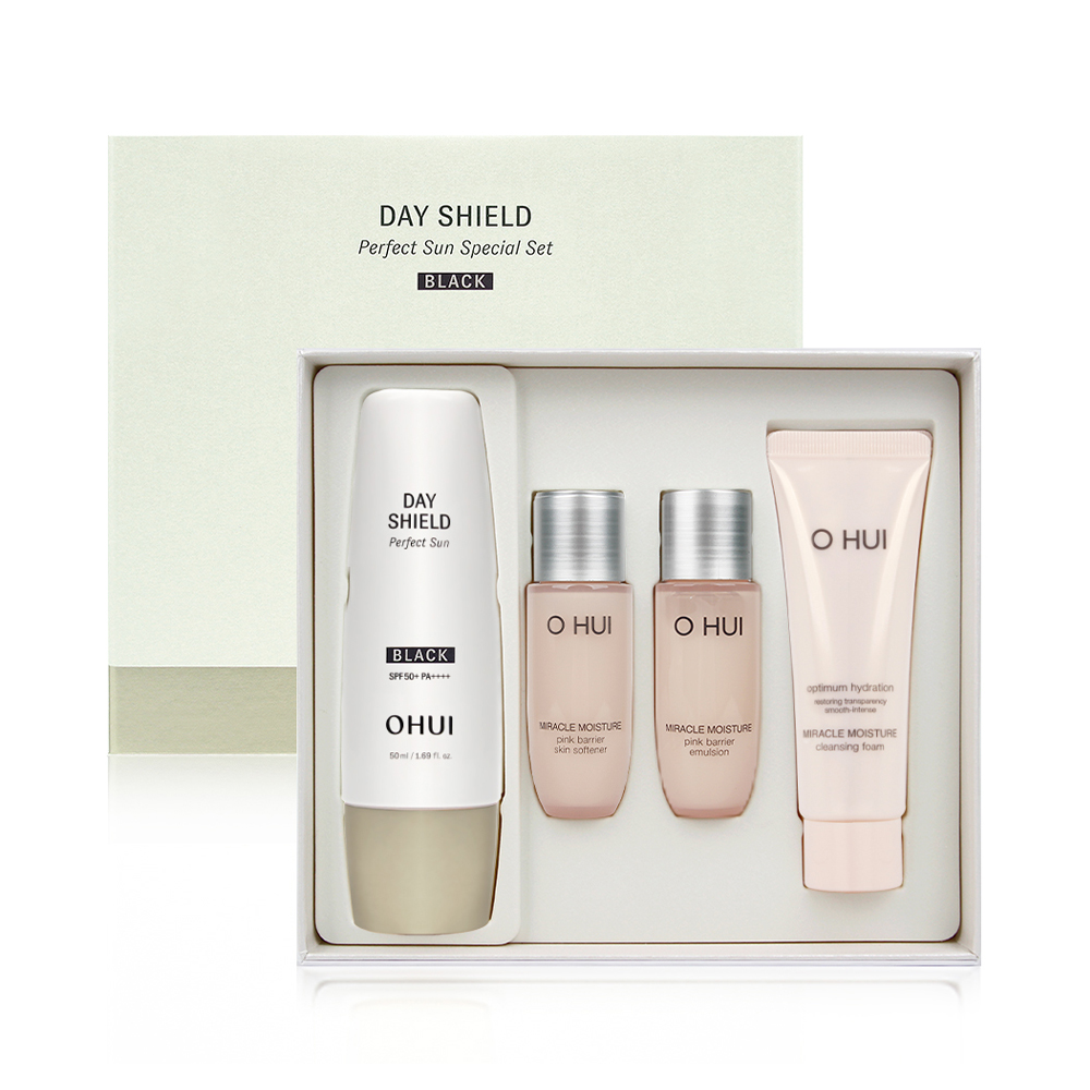 오휘 데이쉴드 퍼펙트 선 블랙 50ml 선크림 기획 세트 미라클 모이스처 구성