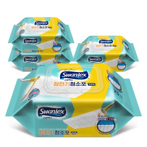 스완렉스 고평량 60gsm 정전기 청소포 표준형(캡형) 25매 x 4팩