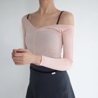 [라라웨어] 발레복 오프숄더 워머 탑, Off-shoulder Warmer Top