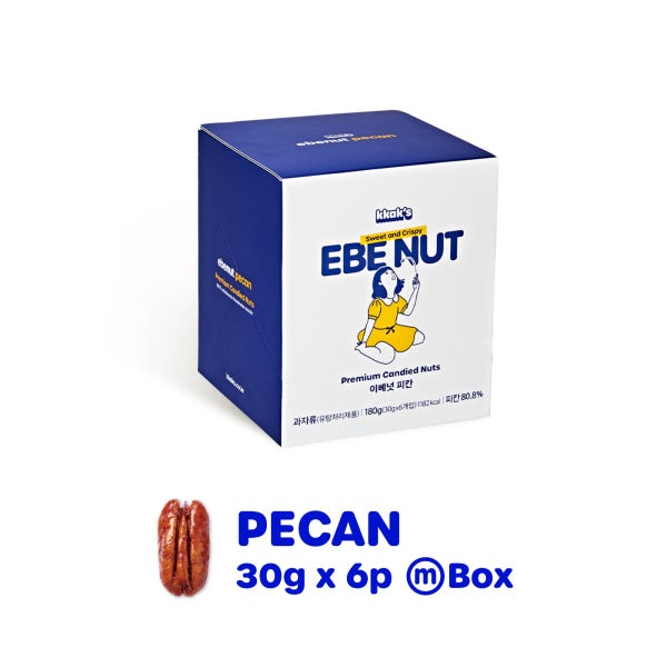 [이베넛] 수제 피칸 강정 정과 미디엄박스 30g 6팩 (180g)
