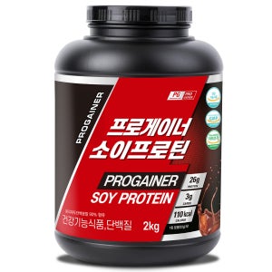 프로게이너 소이프로틴 식물성 분리대두단백질 ISP 콩단백질 프로틴보충제 초코맛, 2kg, 1개