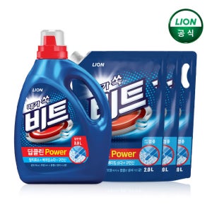 비트 딥클린 파워세탁 액체세제 3L 본품 1개+2L 리필 3개