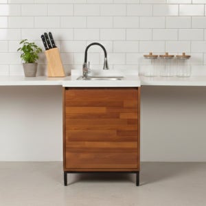 모듈형 소형싱크대 인조대리석 탕비실 사무실씽크대 설치 원룸 주방 미니 간이 개수대 600