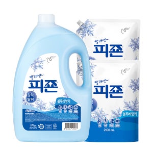 피죤 섬유유연제 블루비앙카 4210ml 용기+2100ml 리필 x 2개