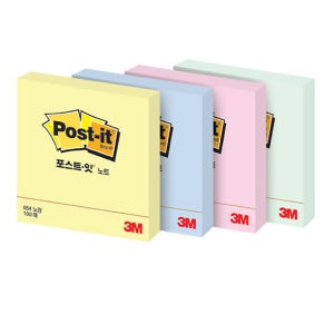 3M 포스트잇 654 100매(76x76mm) 접착 메모지