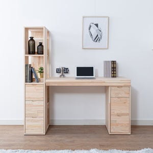 예투가구 헤라 편백나무원목 중학생 책상 고등학생 책상 책장책상세트