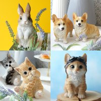 귀여운 고양이 강아지 토끼 반려동물 미니어처 피규어 시리즈