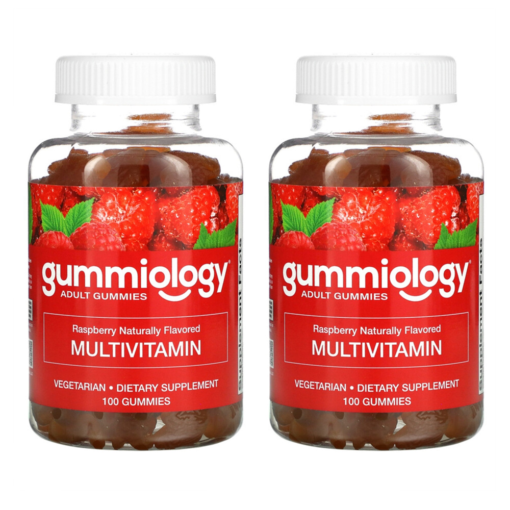 <b>구미올로지</b> 멀티<b>비타민</b> 구미 100정 2팩 라즈베리 <b>Gummiology</b>, Adult Multivitamin Gummies