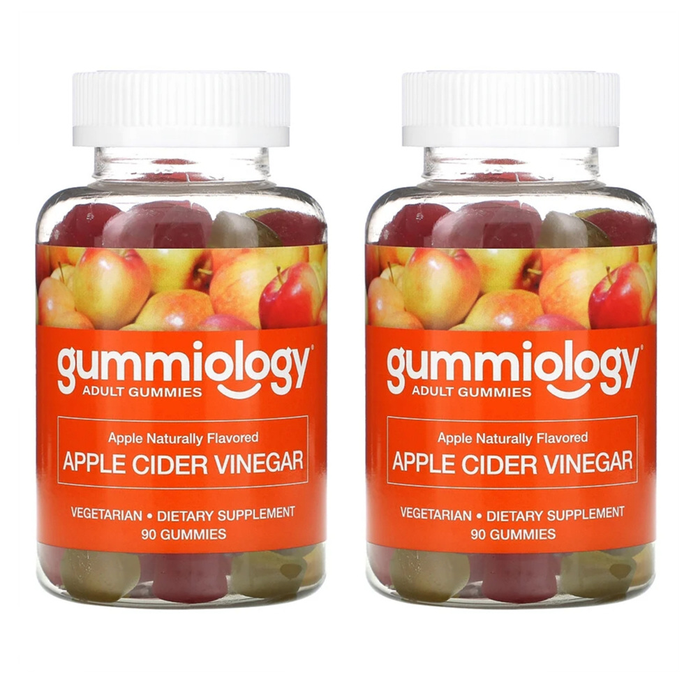 <b>구미올로지</b> 애플 사이다 비니거 구미 90정 2팩 <b>Gummiology</b>, Adult Apple Cider Vinegar Gummies