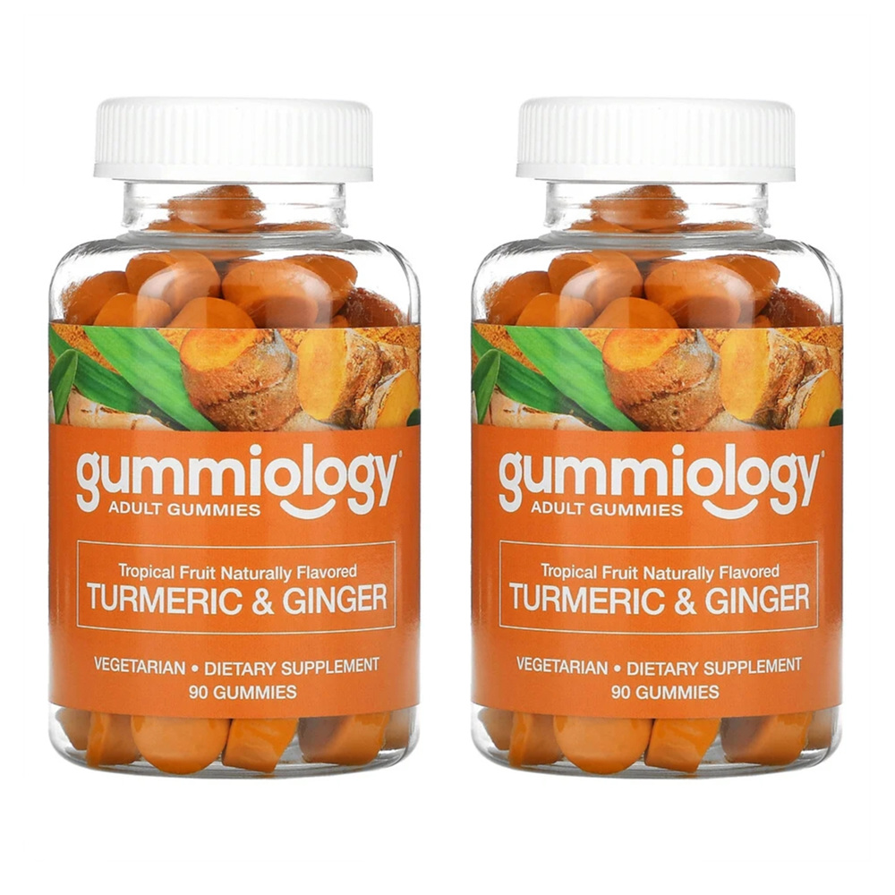 <b>구미올로지</b> 터메릭 앤 진저 구미 90정 2팩 트로피칼 프루트 <b>Gummiology</b>, Adult Turmeric