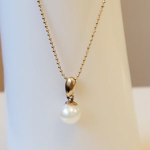 [오퍼스] 해수 5미리 진주 펜던트 목걸이 14k 메달 20대 여자친구 프로포즈 선물