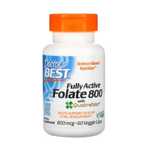Doctors Best 닥터스베스트 활성 엽산 800mg 60정 베지캡슐 Fully Active Folate Quatrefolic