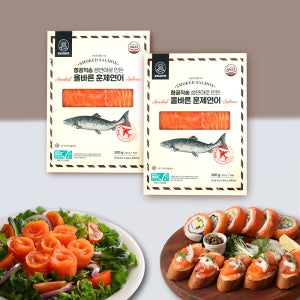 피터씨마켓 ASC인증 항공직송 생연어로 만든 올바른 훈제연어 300g, 2개