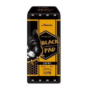 아몬스 국산 블랙 소형패드 50매 엠보싱 강아지 배변패드