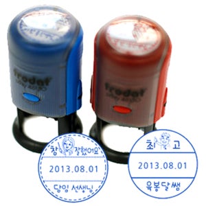 선생님 캐리커처 날짜도장 자동스탬프(확인, 칭찬, 이름 입력가능)46130