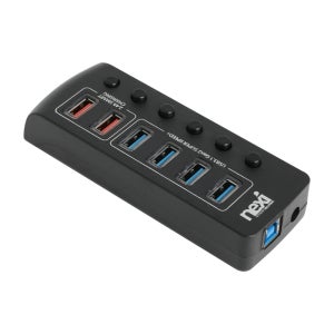 USB3.1 GEN2 유전원허브 4포트 고속충전2포트 개별전원 NX1234