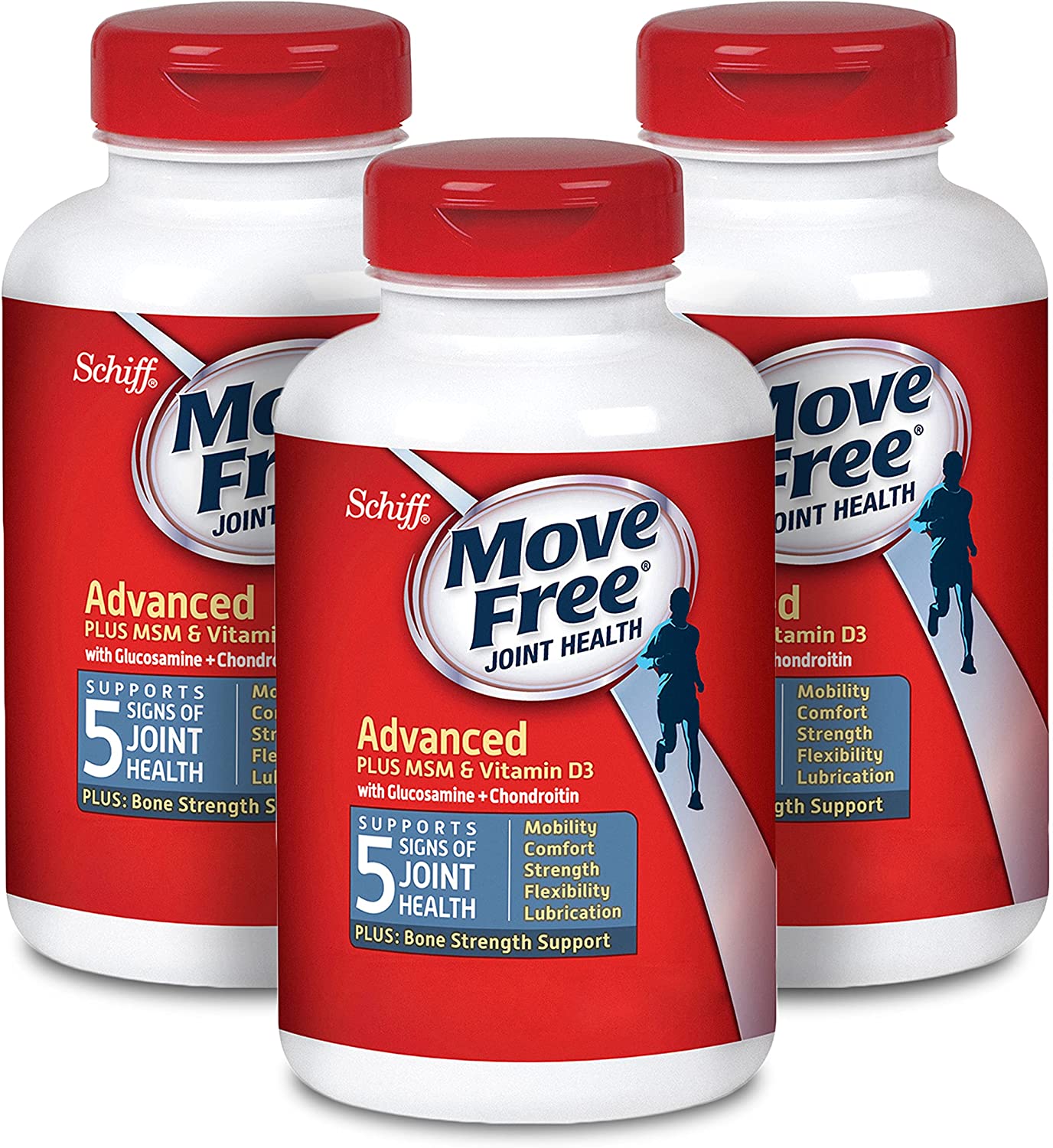 [3개 묶음] 쉬프 <b>무브프리 어드밴스드 플러스 MSM</b> <b>비타민</b>D3 120정
