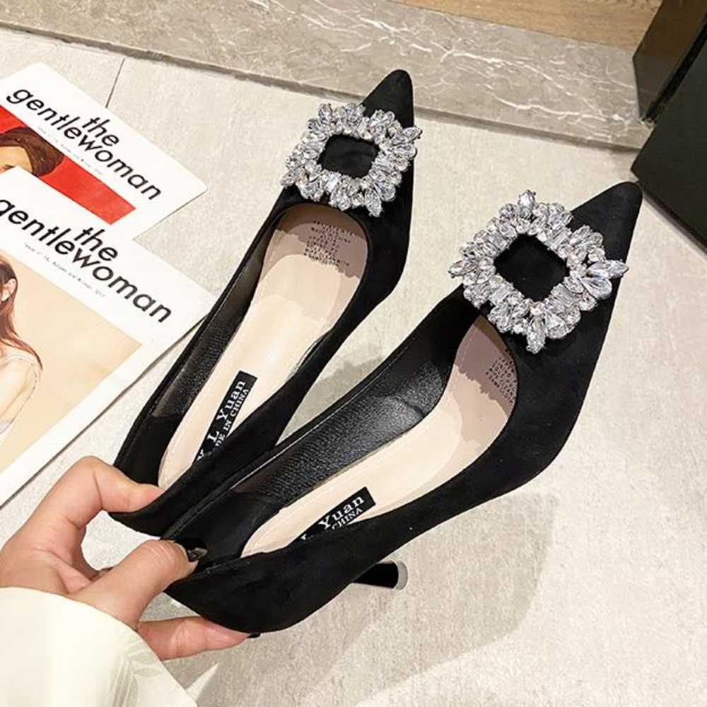 (당일배송) 브루나 7cm 스틸레토 큐빅 펌프스 구두 힐 1color