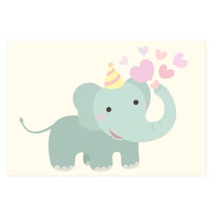 코끼리 엽서 5매 생일 기념일 축하 어린이날 선물엽서