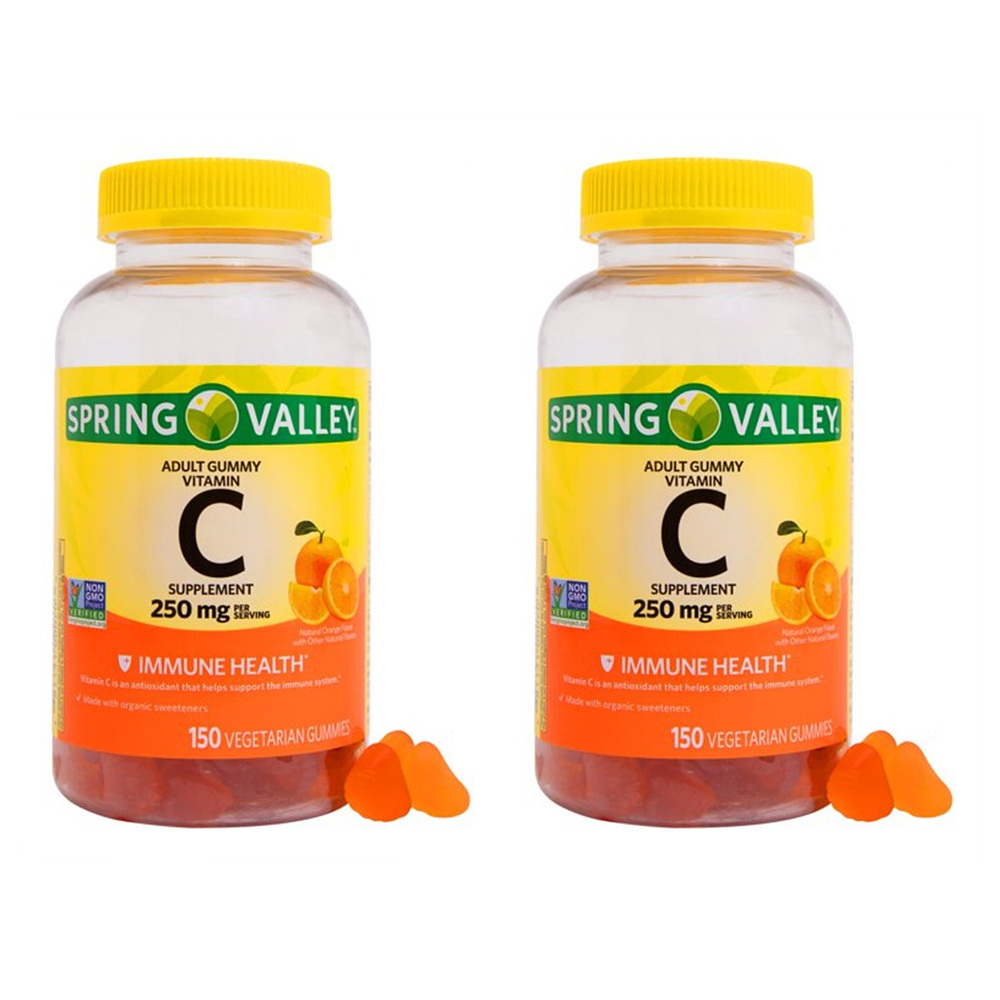 Spring Valley <b>스프링 벨리 비타민C</b> 250mg 150구미2개 Vegetarian Vitamin C Gummies