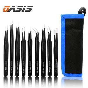 정밀 핀셋 세트 쪽 집게 ESD 정전기 방지 9종