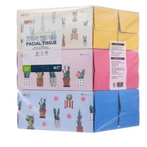 코멧 프리미엄 부드러운 천연펄프 미용티슈 갑티슈 무형광 무향 2겹 280매 짜리 x 12개