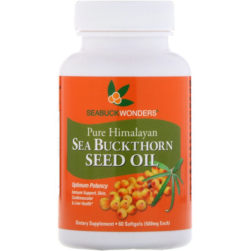 씨벅원더스 <b>씨벅톤 씨드 오일 500mg</b> 60 소프트겔 산자나무 씨앗