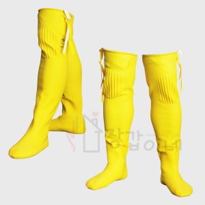 장갑이네 라텍스 모내기 낚시 물 갯벌 체험 허벅지 무릎 고무 장화 노란색 265mm