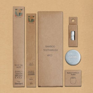 투리빙 환경 실크 미세모 대나무칫솔 6종 구강케어 선물세트 [무료각인]