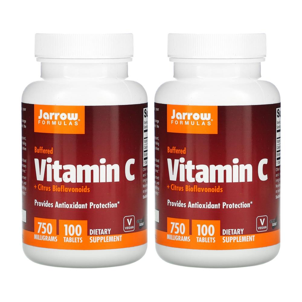 2병 Jarrow 제로우 비타민C 750mg 100정 Buffered 칼슘